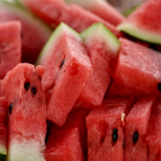 Up-close sliced watermelon